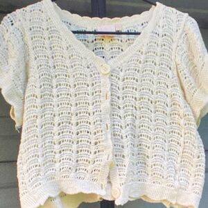 Good Luck Gem Cream Button-Up Cardigan